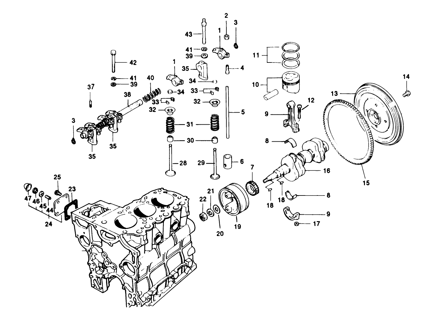 Valves And Crankshaft Assembly