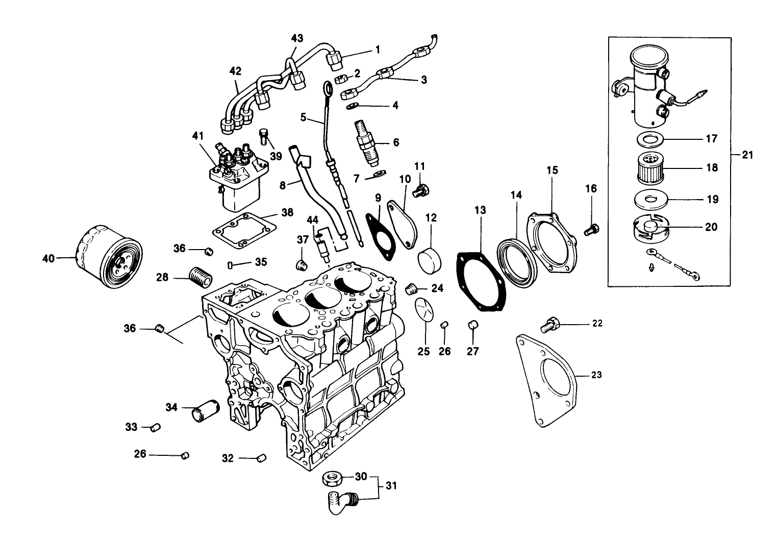 Fuel Supply & Engine Block Assembly
