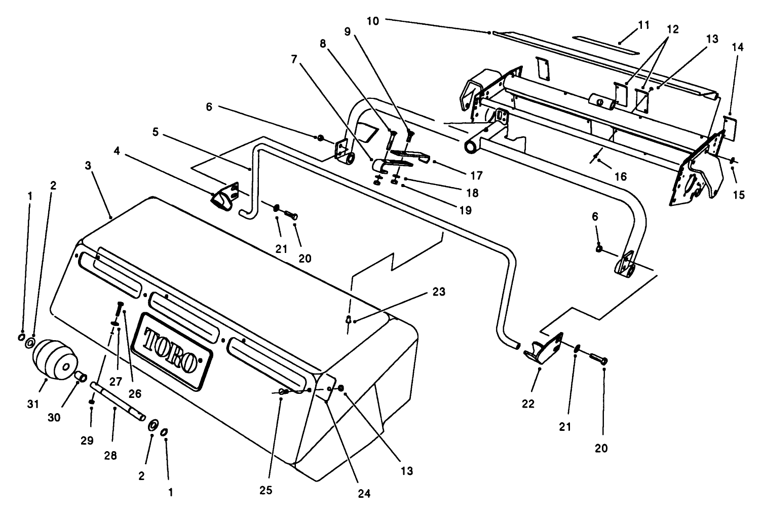 Grass Collection System Model No. 03433 (optional)(front Cutting Unit Basket Assembly)