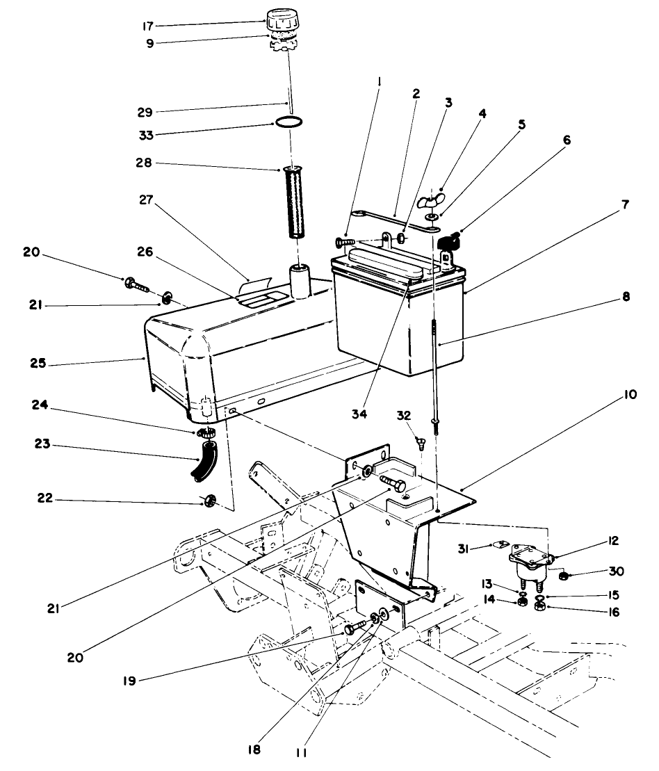 Hydraulic Tank & Battery Assembly