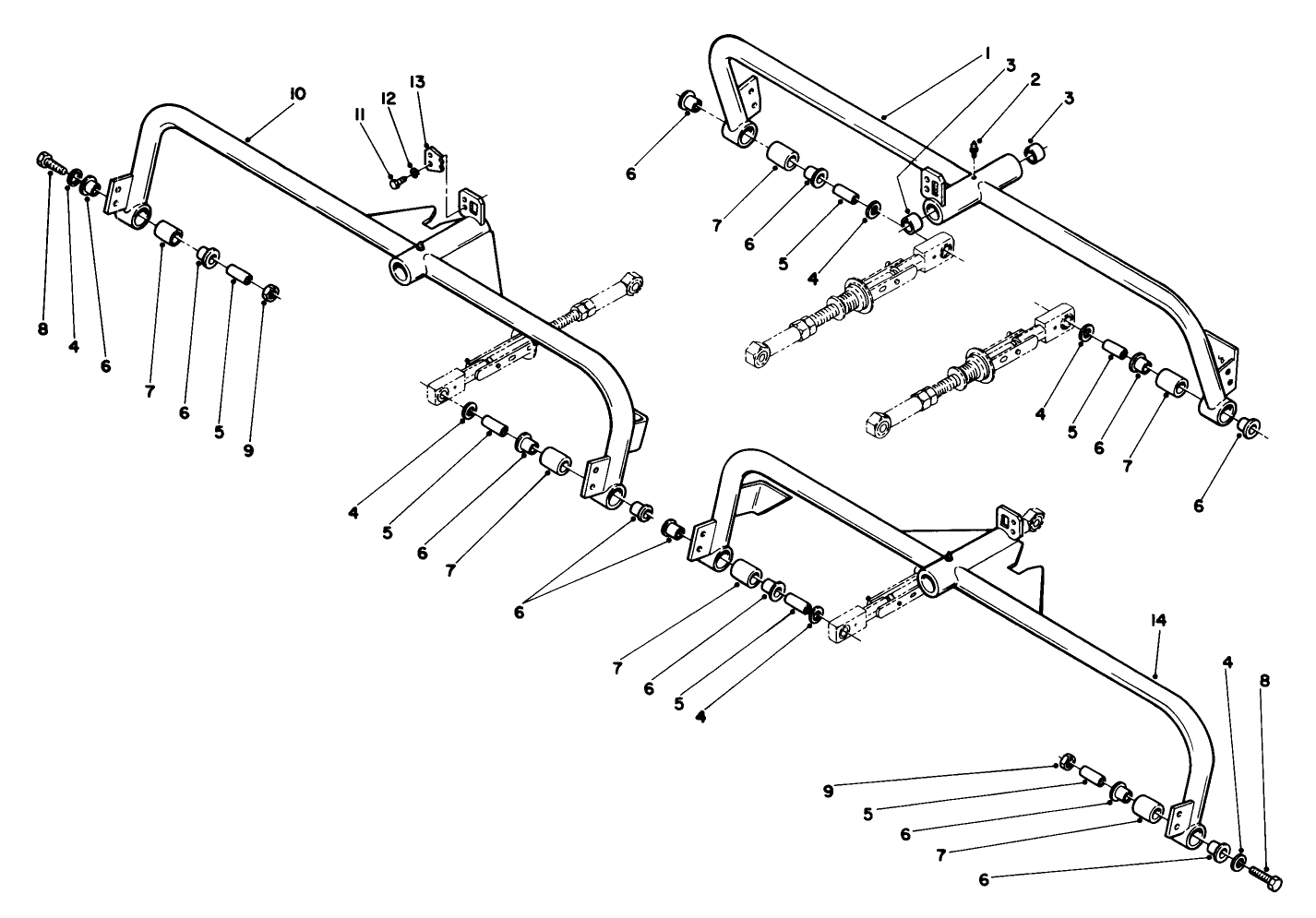Cutting Unit Carrier Frame Assembly (floating Suspension For 8 & 11 Blade Cutting Units)