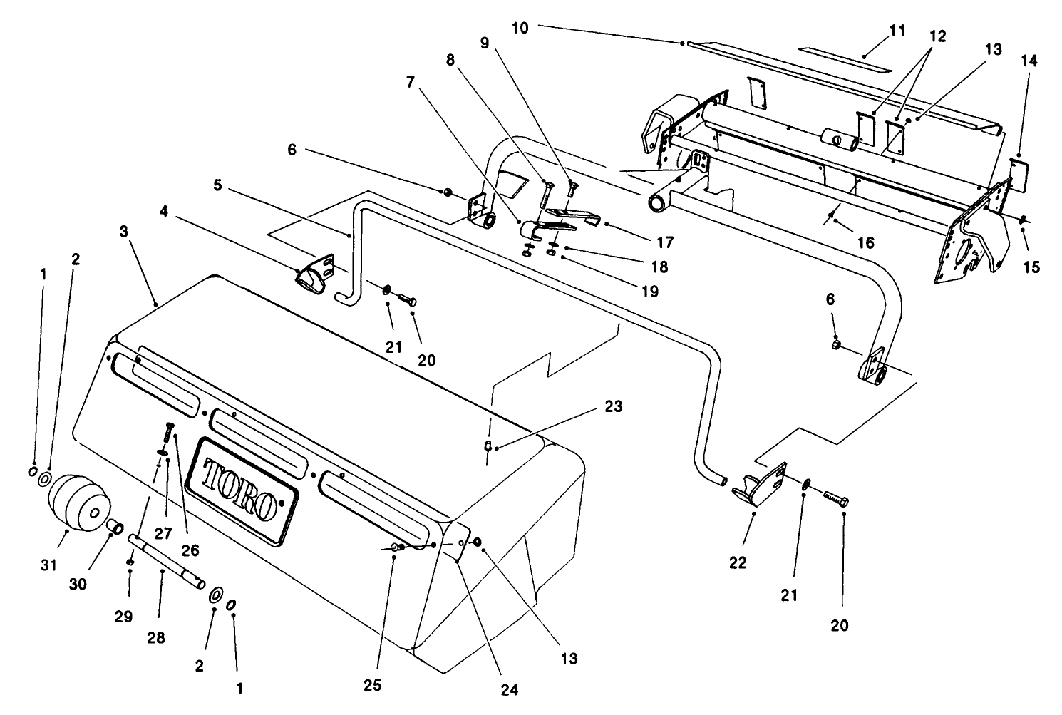 Grass Collection System Model No. 03433 (optional)(front Cutting Unit Basket Assembly)