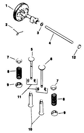 Camshaft & Valves-Engine Kohler Model No. M16qs Spec No. 711563