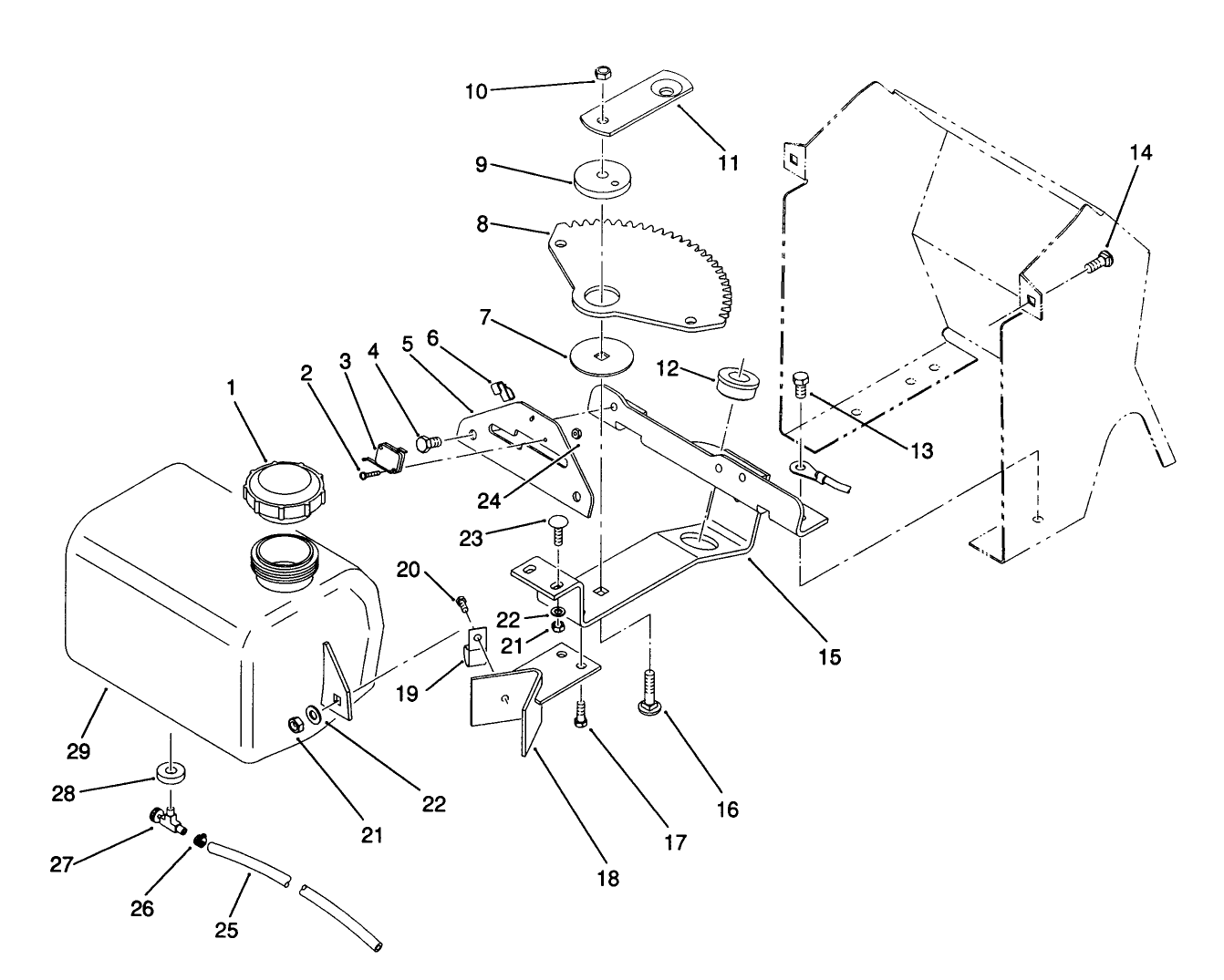 Fuel Tank And Steering Bracket Assembly