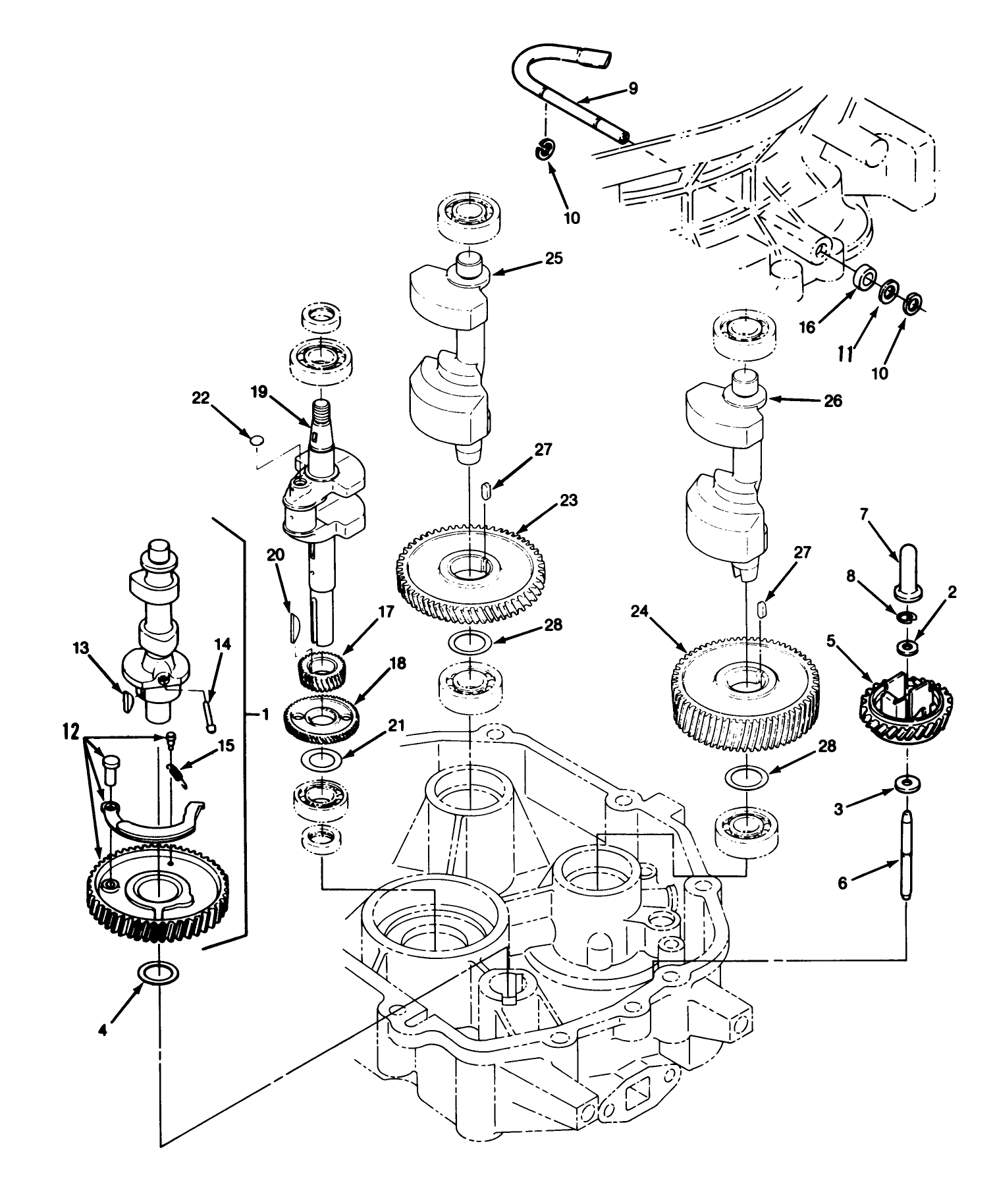 14hp Engine Crankshaft & Camshaft Assembly