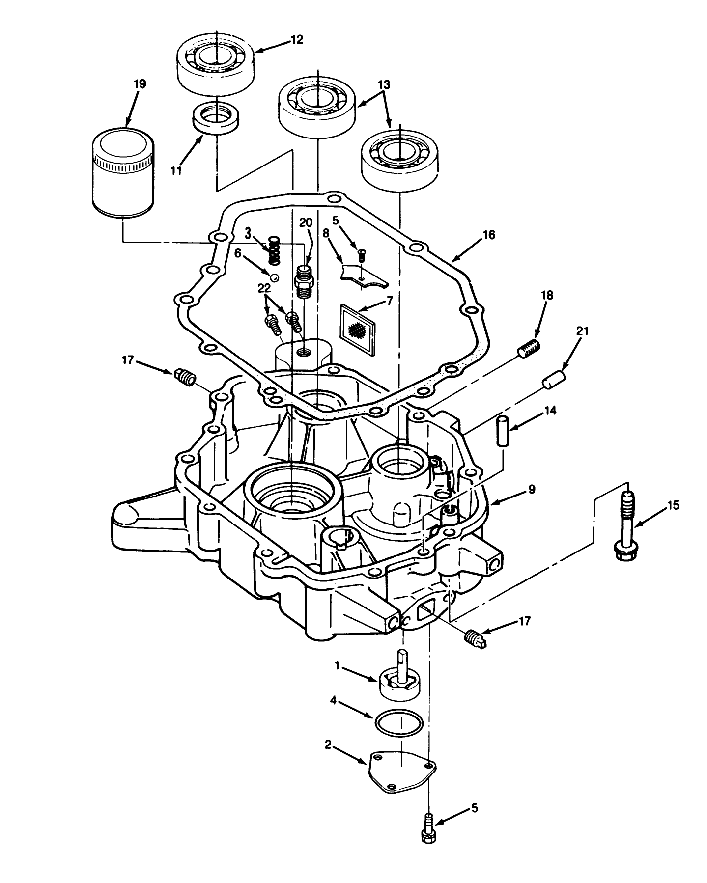 14hp Engine Oil Base & Pump Assembly