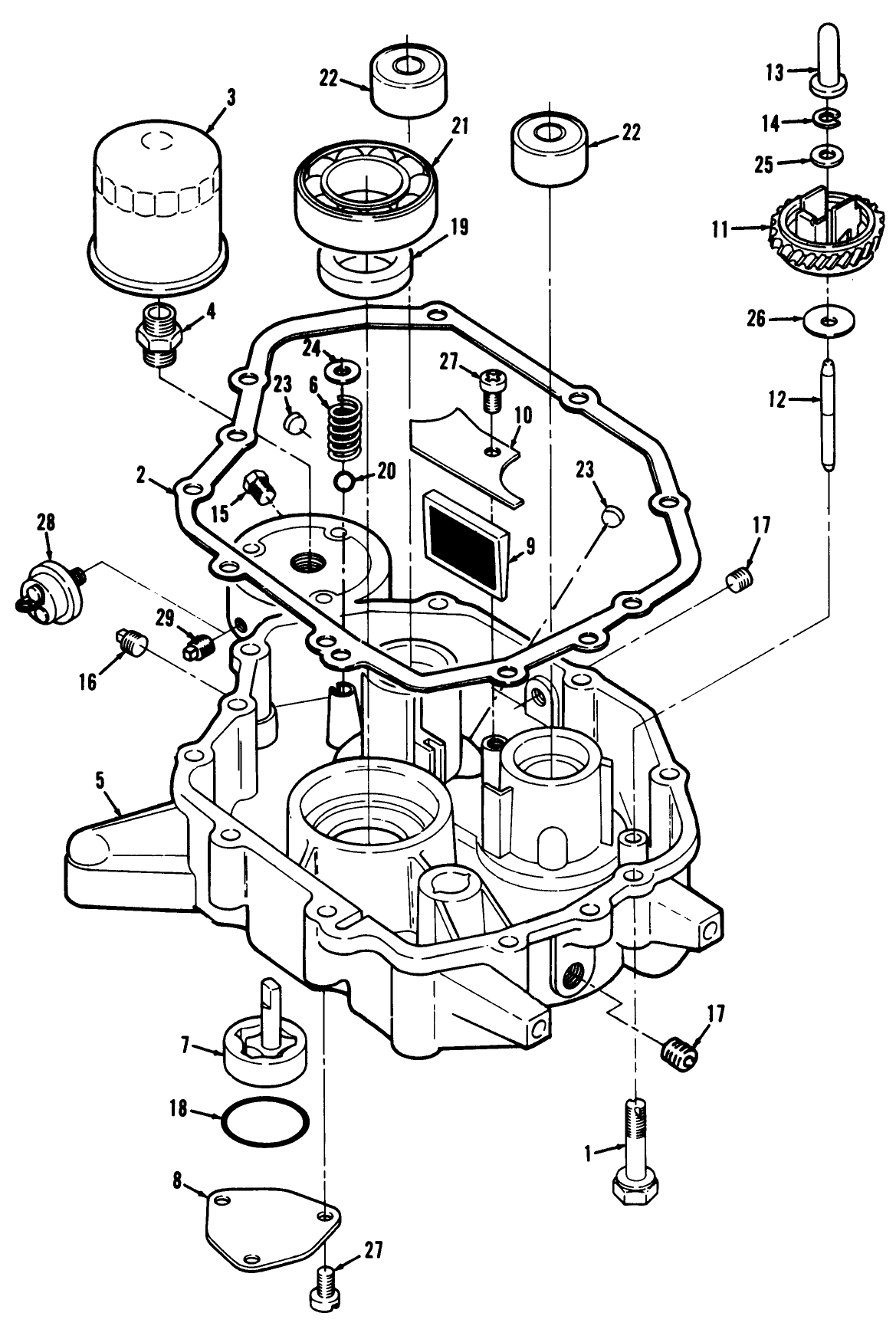 12hp Engine Oil Base & Pump Assembly