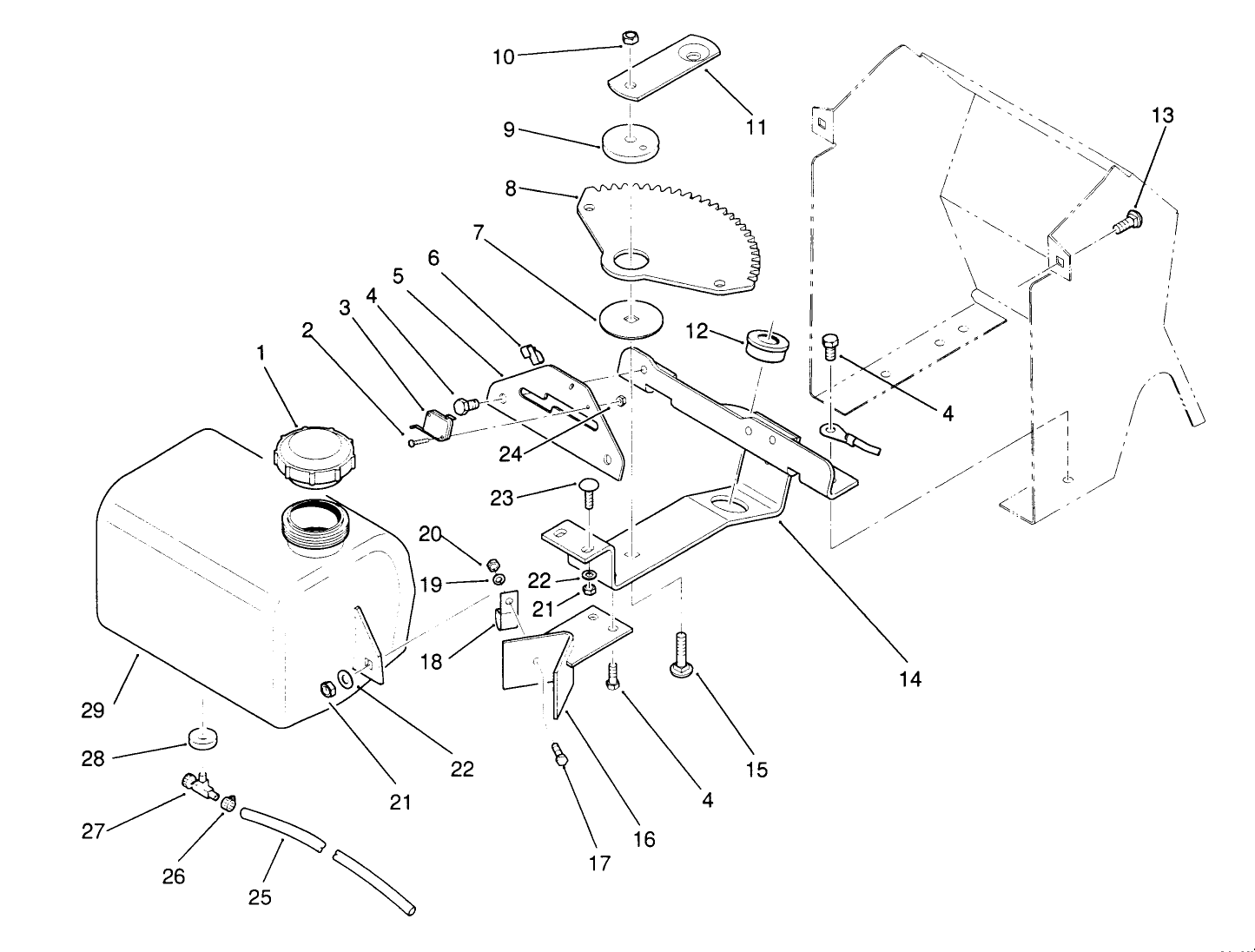 Fuel Tank And Steering Bracket Assembly