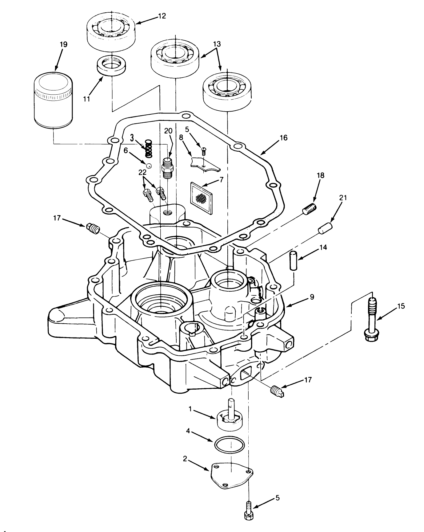 14hp Engine Oil Base & Pump Assembly