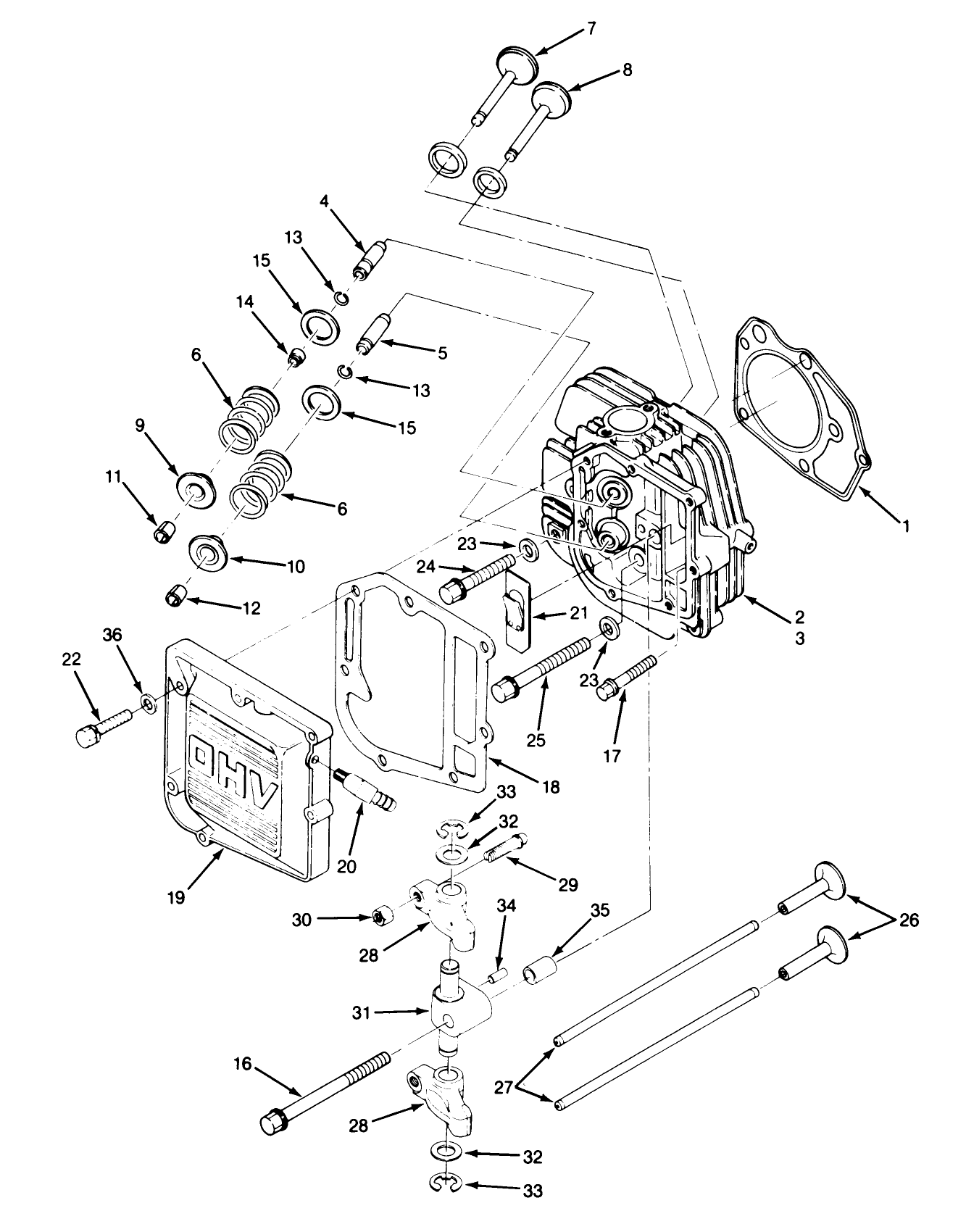 14hp Engine Cylinder Head & Valves Assembly