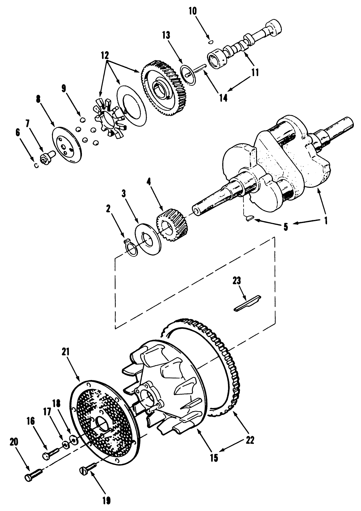 Crankshaft, Camshaft, Flywheel