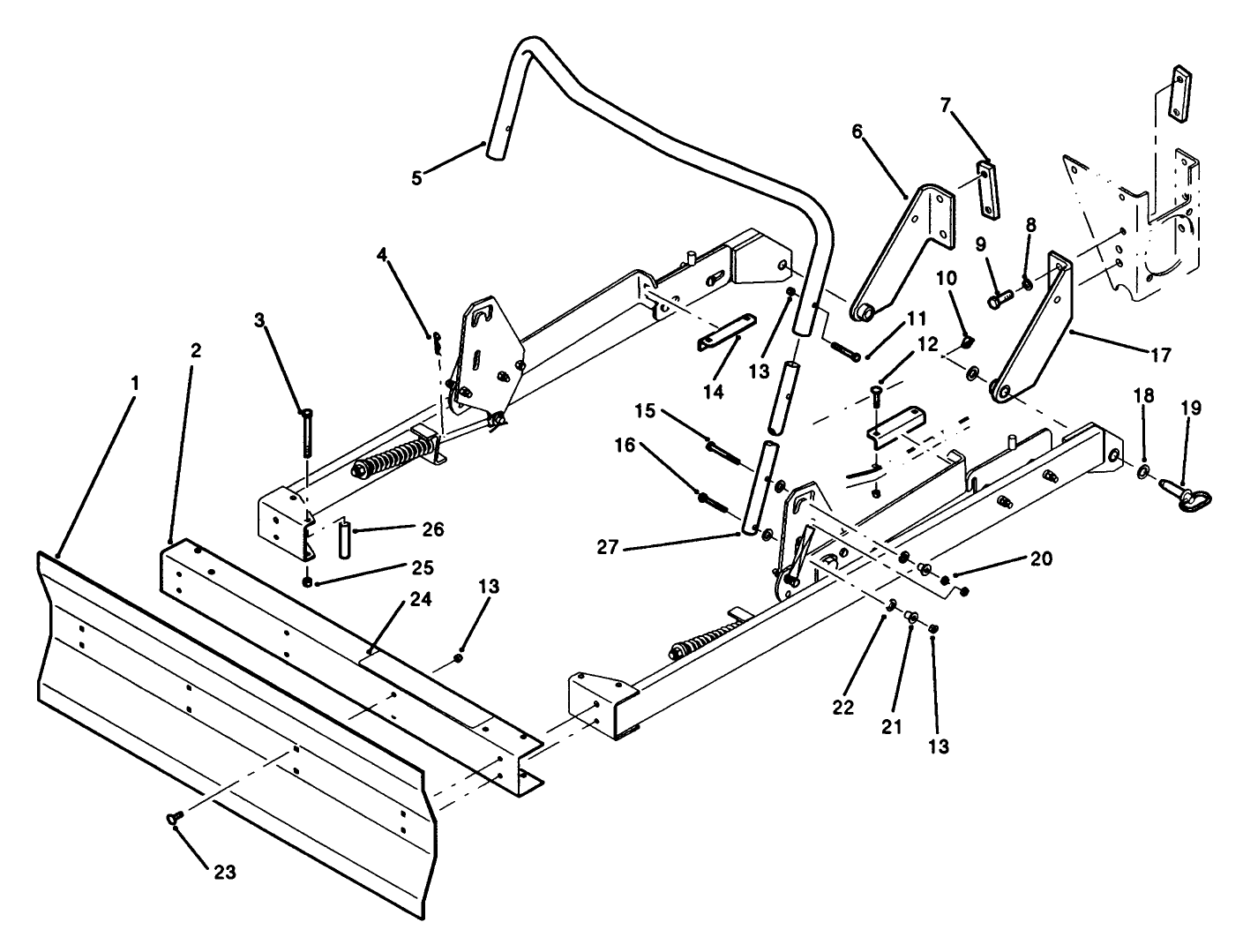 Front Blade Kit Model No. 08820 (optional) Blade, Arms & Handle Assembly