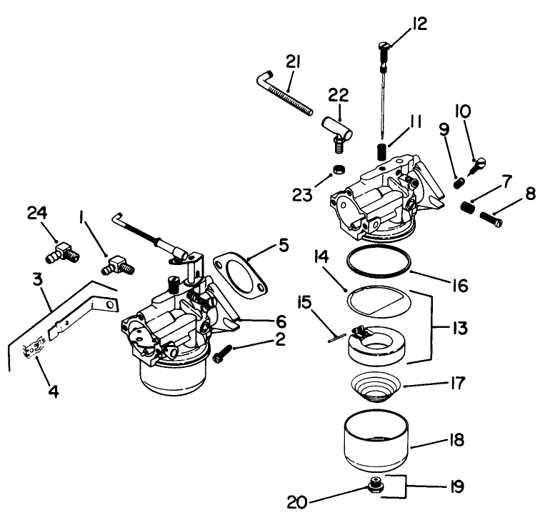 Carburetor-Engine Kohler Model No. K321s Spec. No. 60434