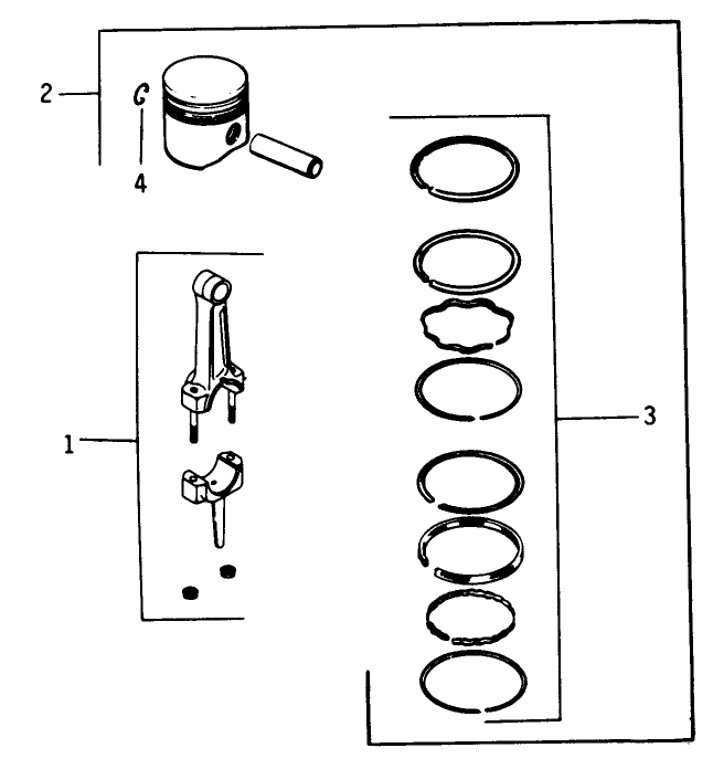 Piston & Rod-Engine Kohler Model No. K321s Spec. No. 60434