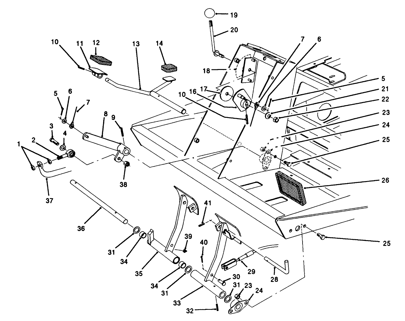 Traction & Brake Pedal Assembly