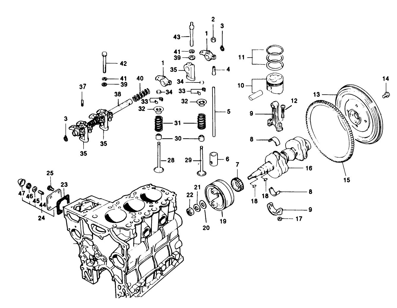 Valves And Crankshaft Assembly