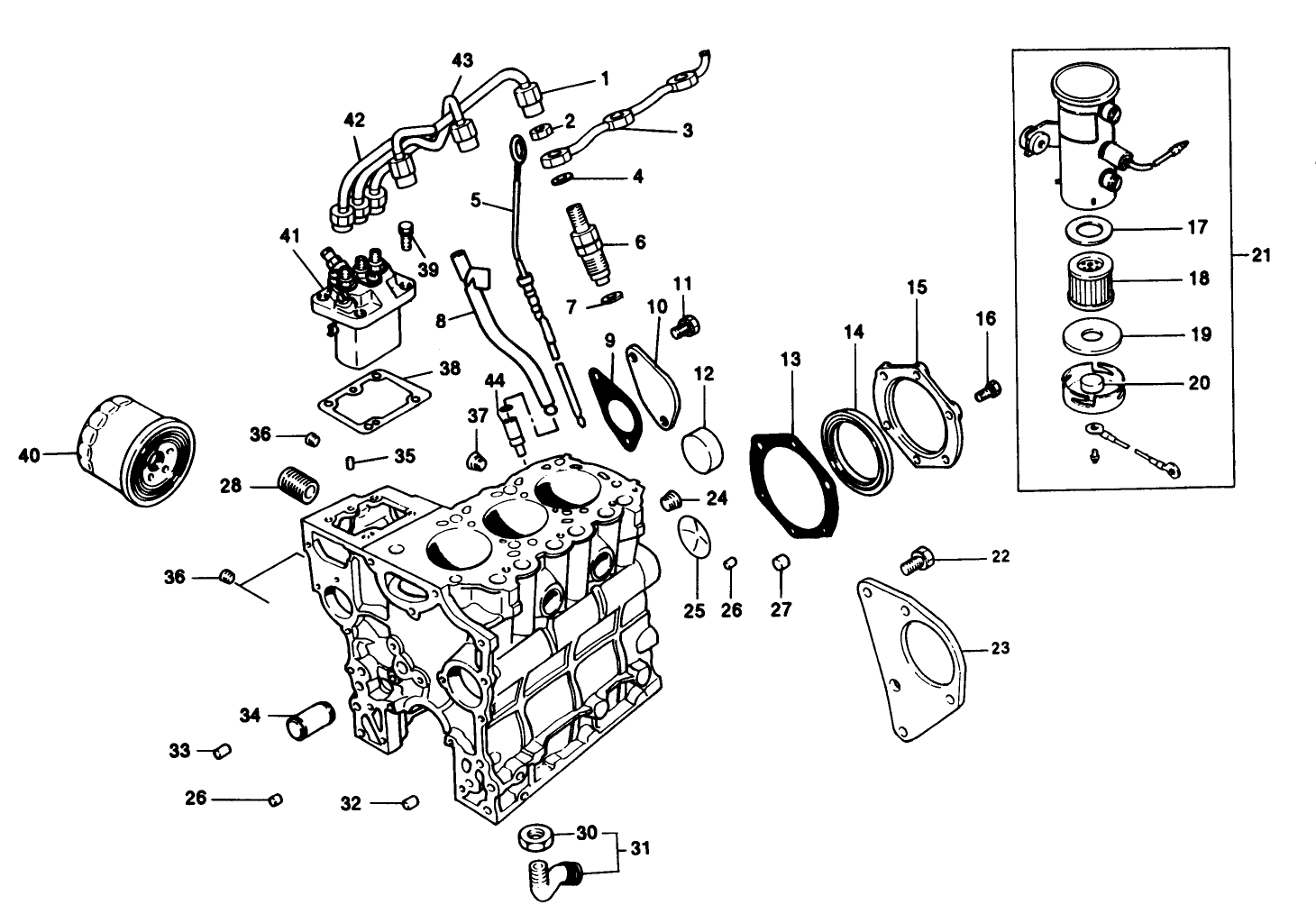 Fuel Supply & Engine Block Assembly