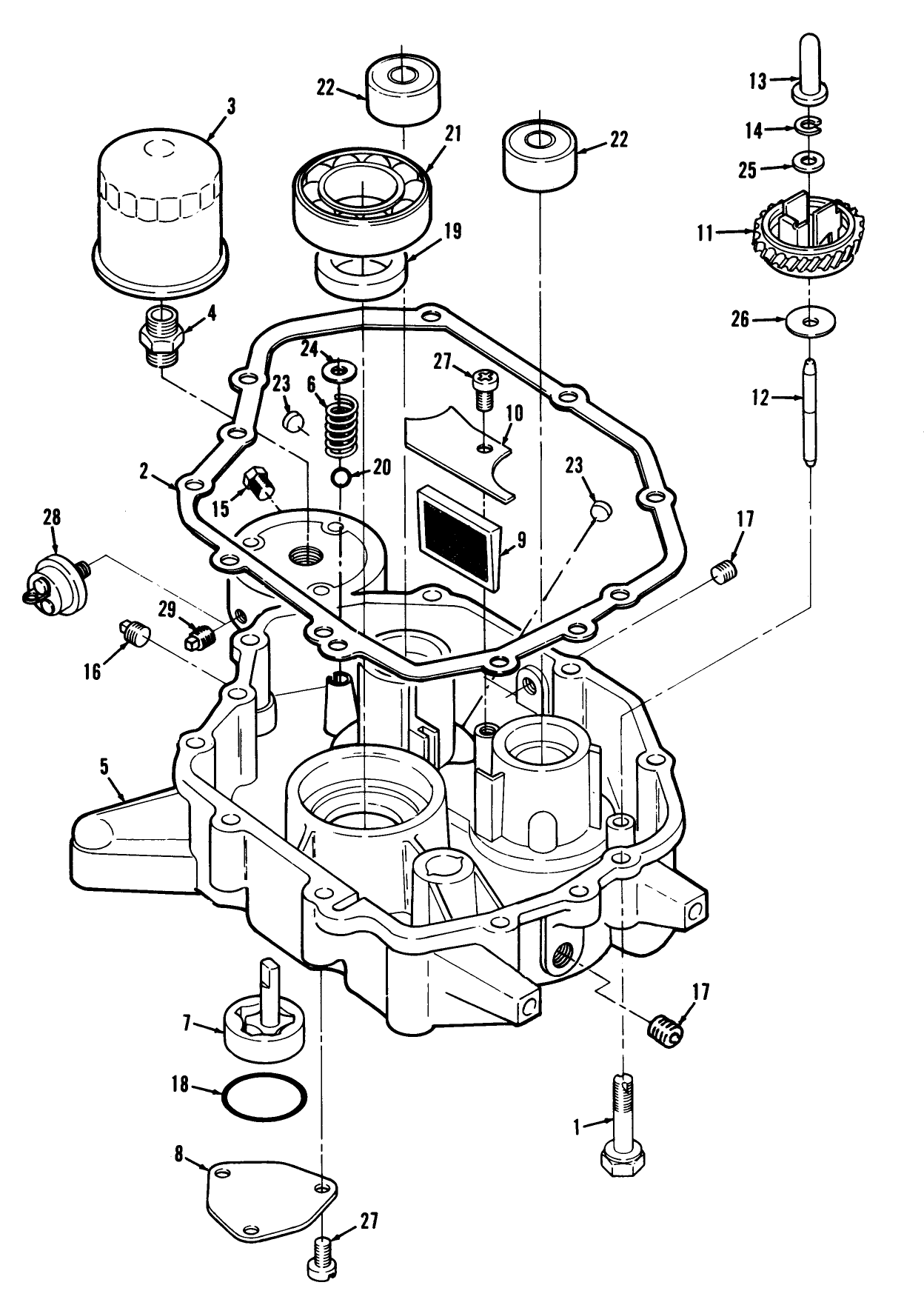 12hp Engine Oil Base & Pump Assembly