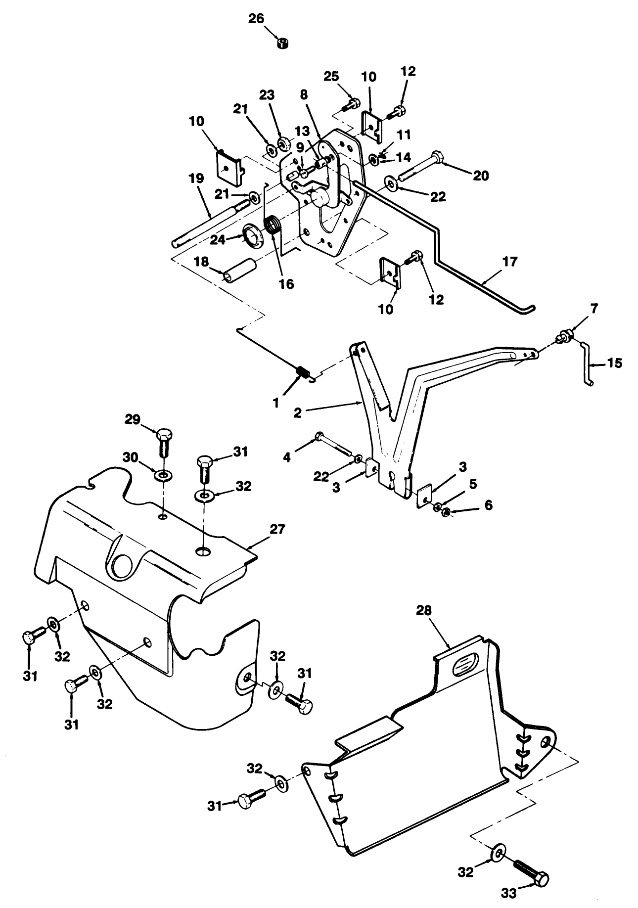 12hp Engine Governor Linkage & Cover Assembly