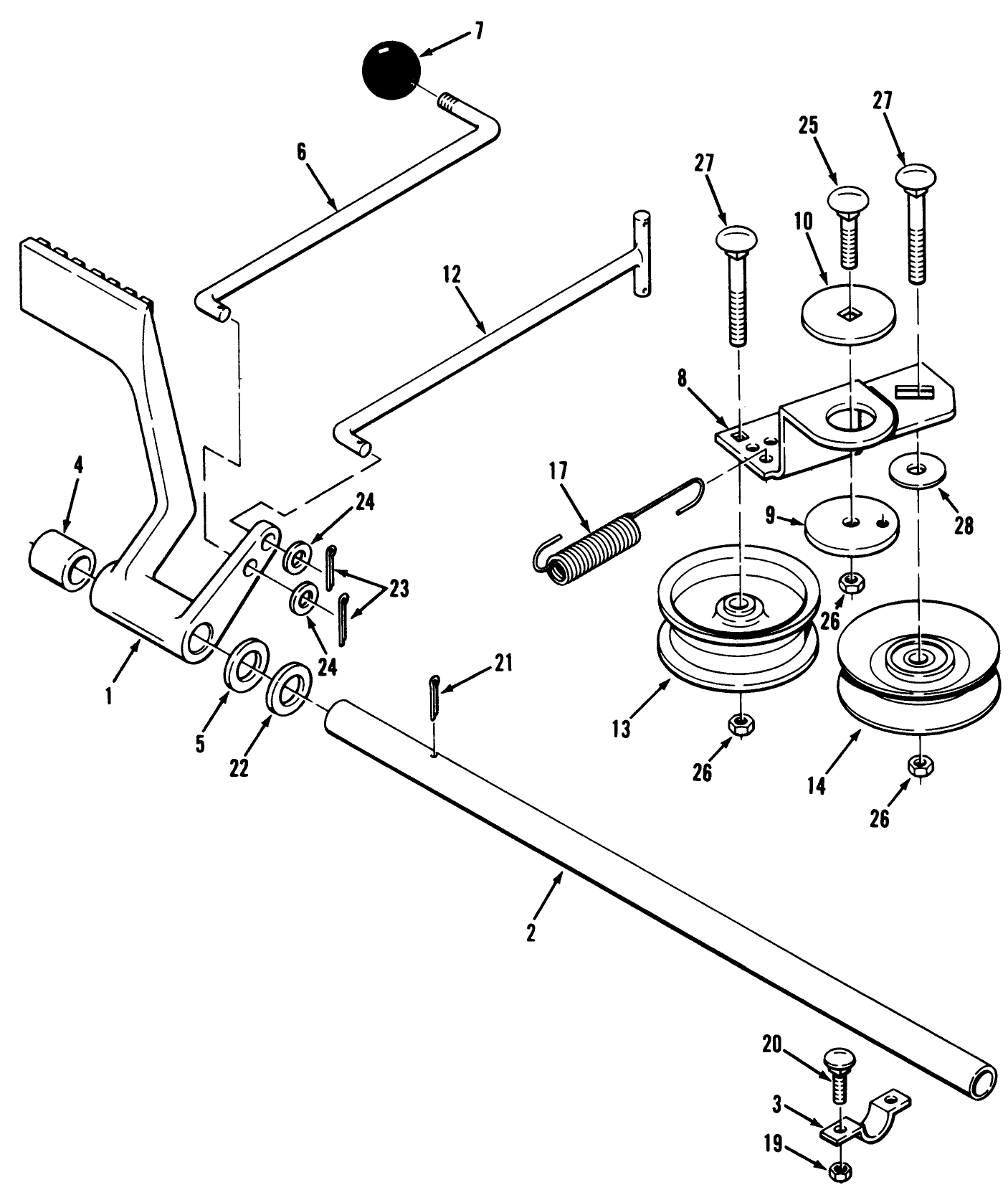 Hydrostatic Transaxle Brake And Idler Linkage