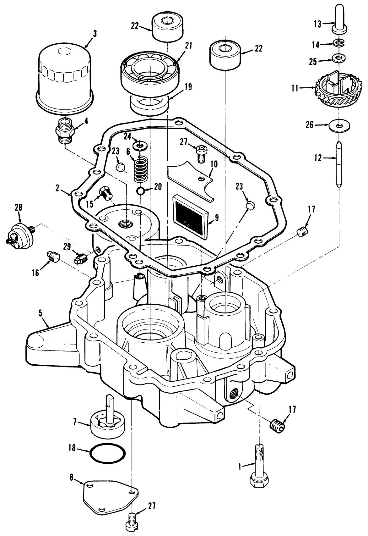 12hp Engine Oil Base And Pump Assembly