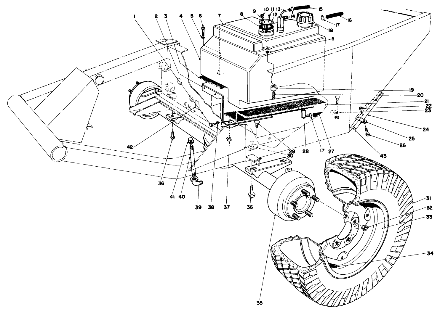Front Axle & Fuel Tank Assembly