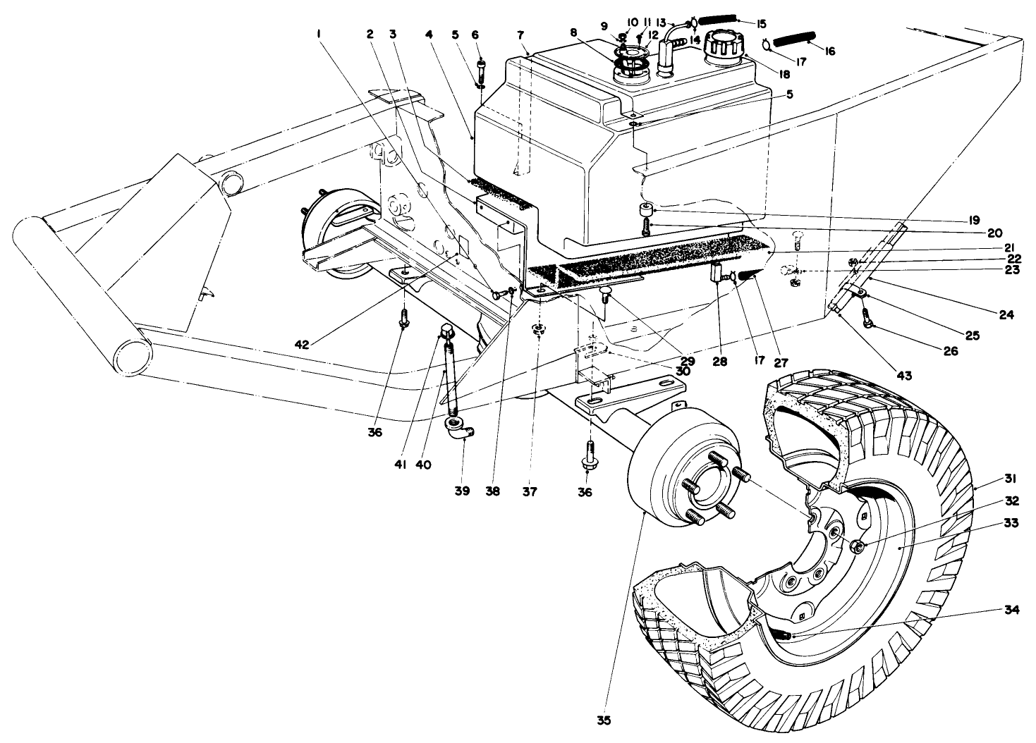 Front Axle & Fuel Tank Assembly