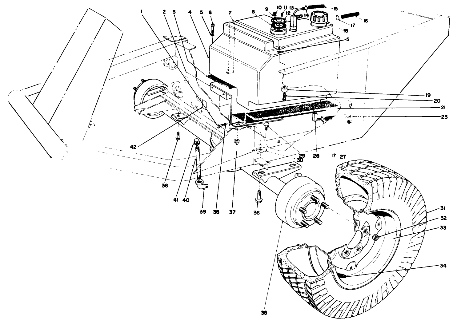 Front Axle & Fuel Tank Assembly