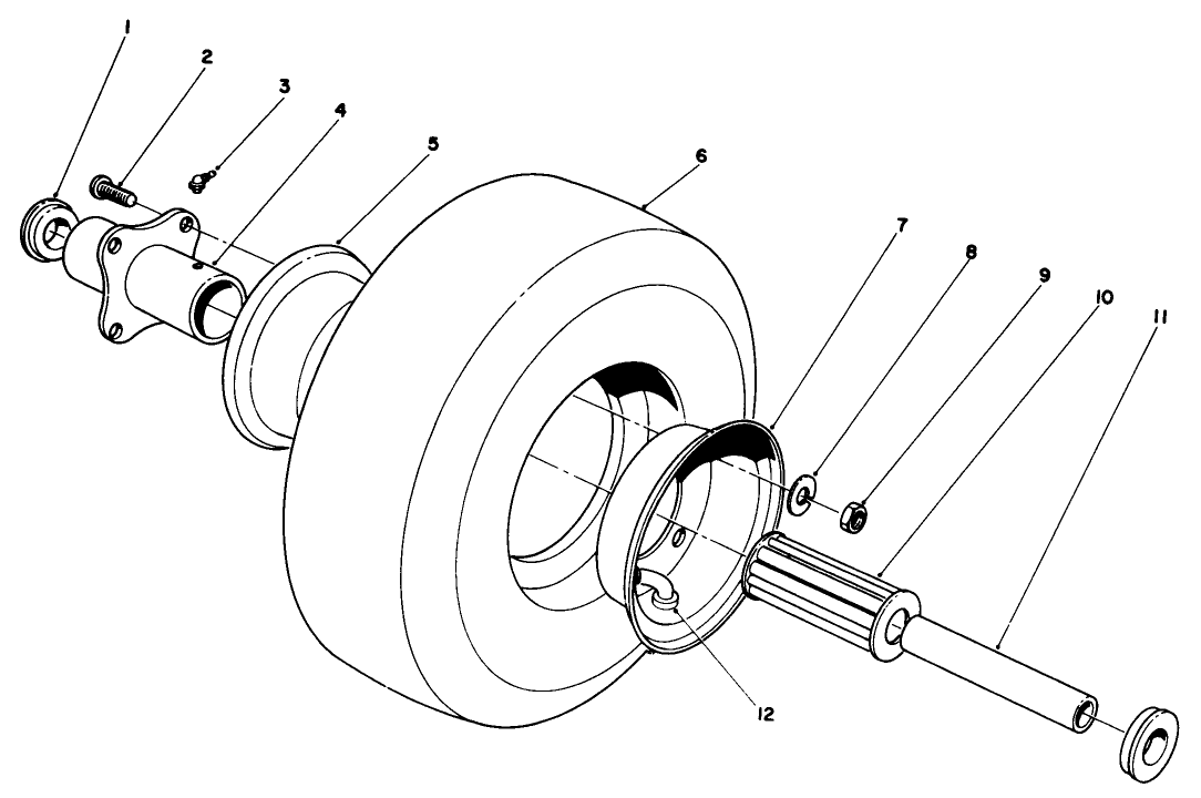 Cutting Unit Pneumatic Tire & Wheel Assembly No. 12-1509 (optional)