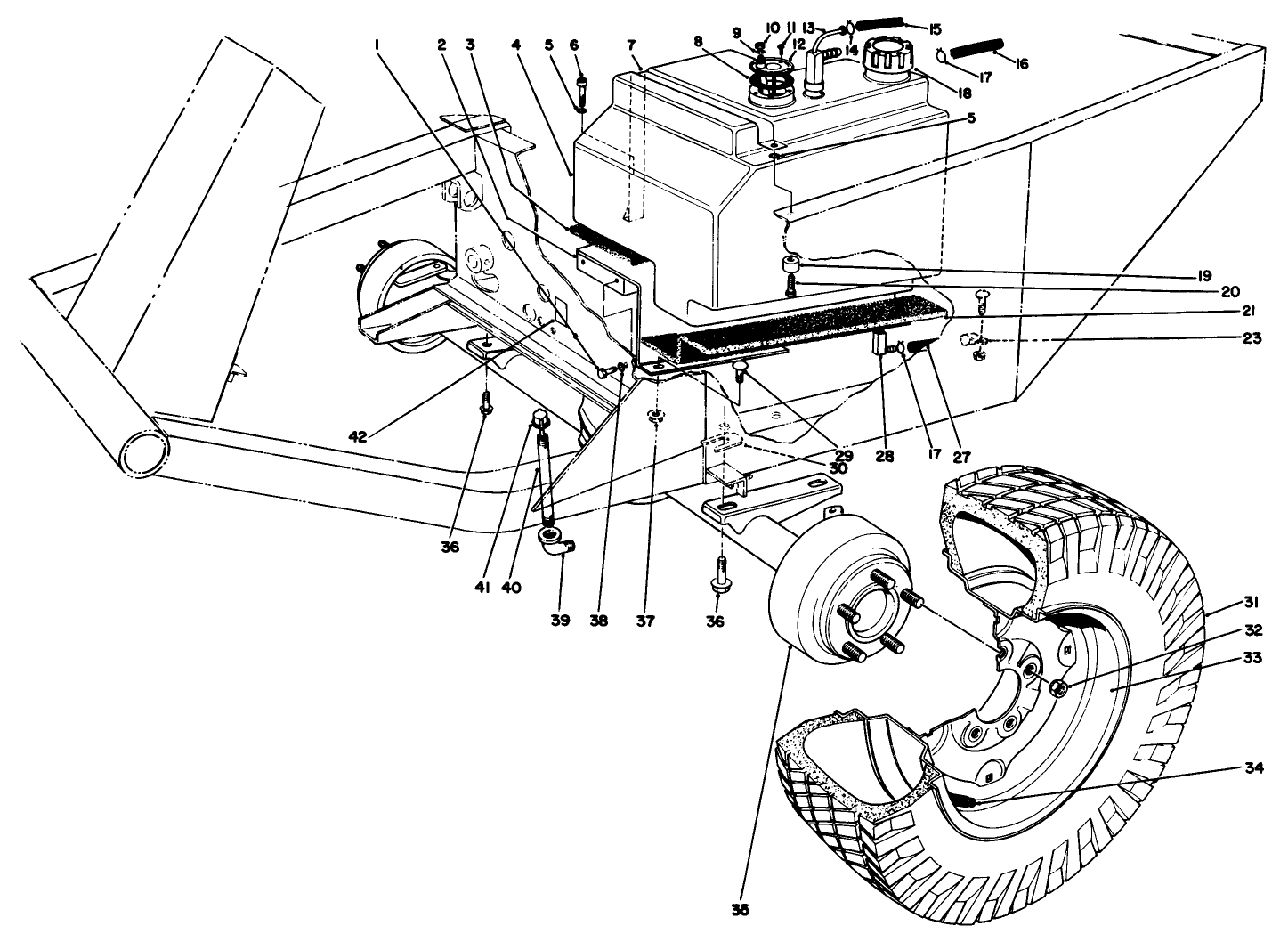 Front Axle & Fuel Tank Assembly