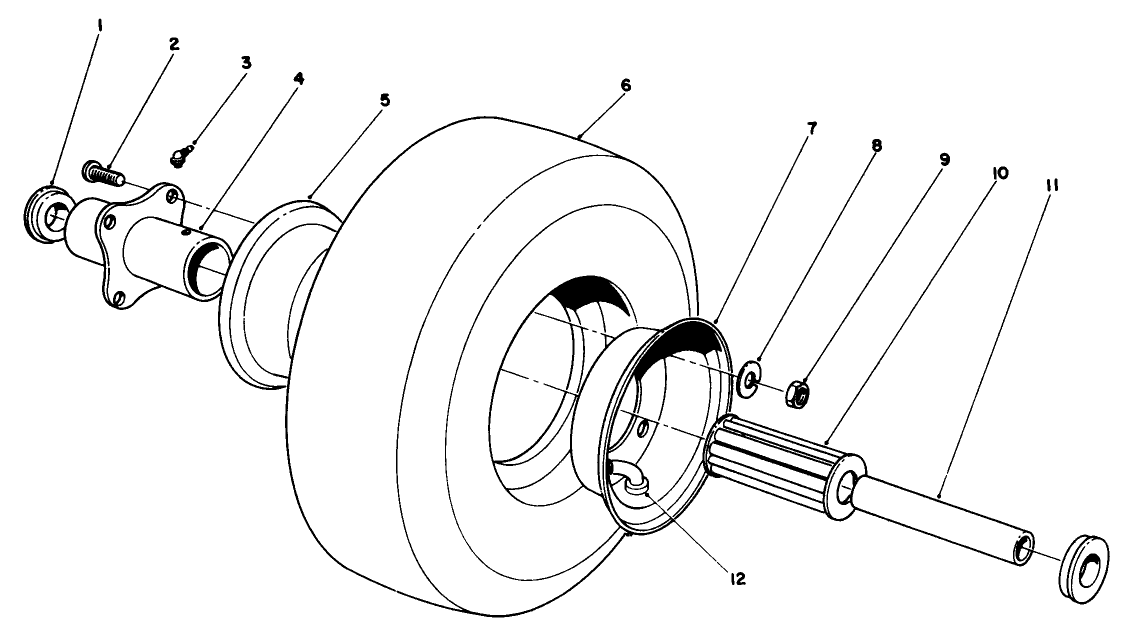 Cutting Unit Pneumatic Tire & Wheel Assembly No. 12-1509 (optional)
