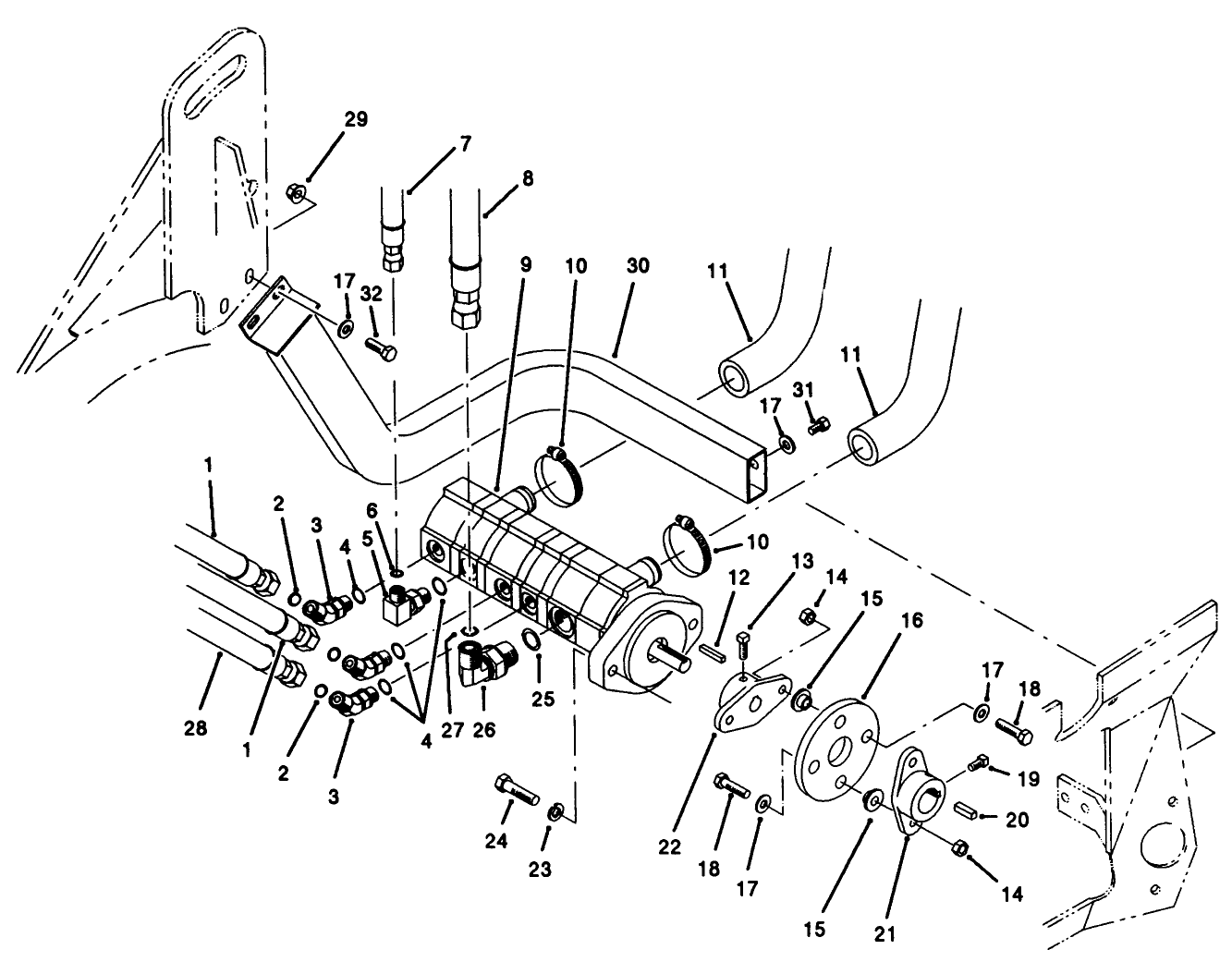 Hydraulic Pump Installation Assembly