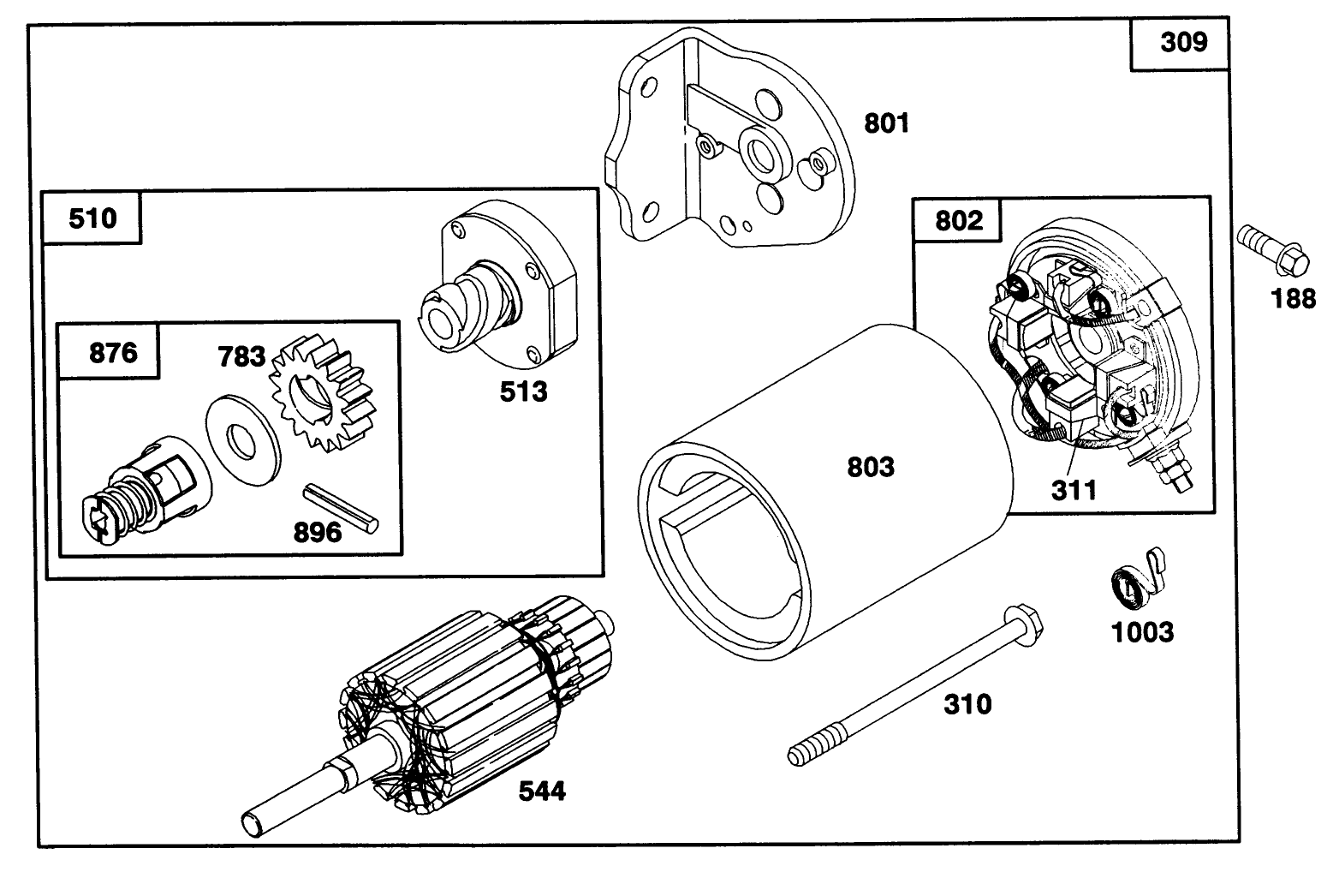 Engine Briggs & Stratton Model 303447-0411-01