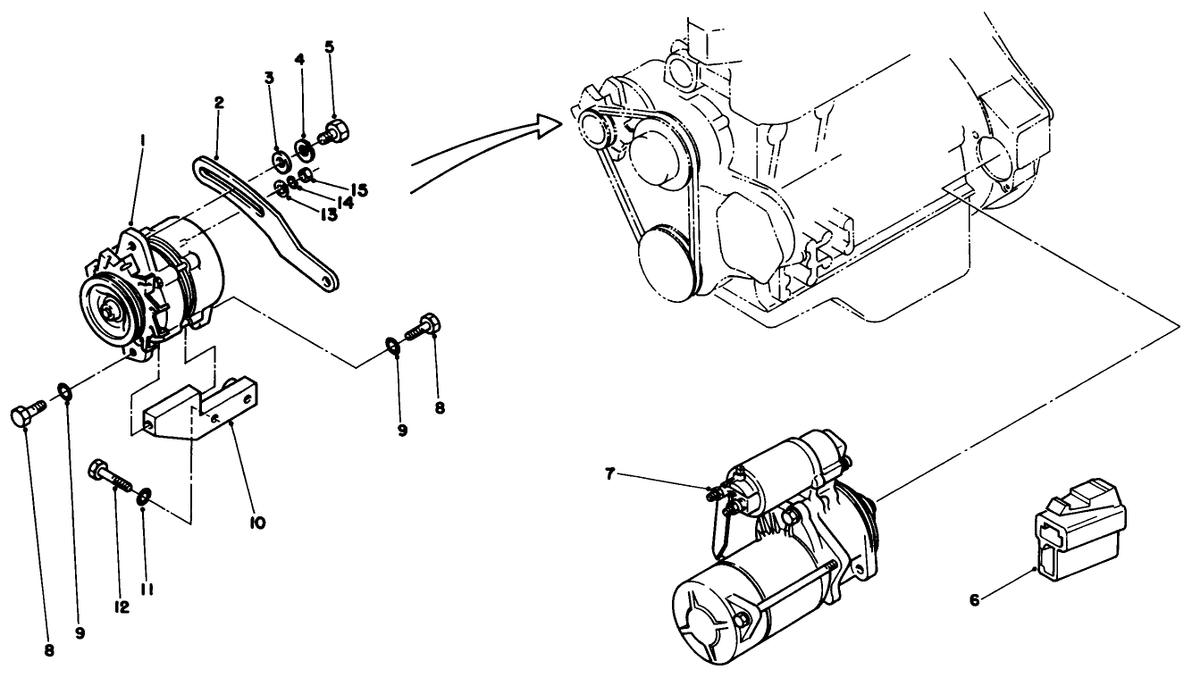 Starter & Alternator Installation Assembly