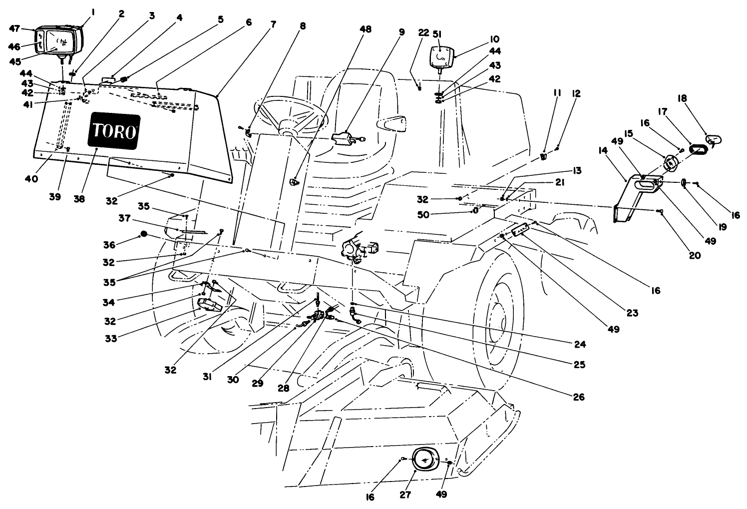 Road Light Kit Model No. 30585 (optional) Chassis Components