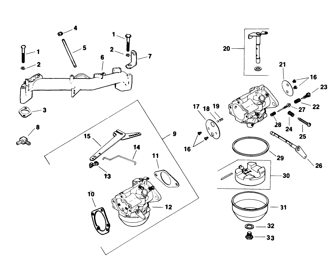 Carburetor-Engine Kohler Model No. M18qs-24657 (continued)