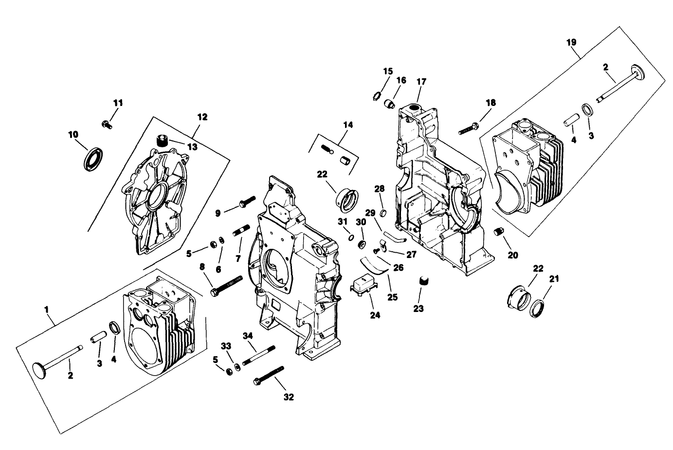 Crankcase-Engine Kohler Model No. M18qs-24657 (continued)