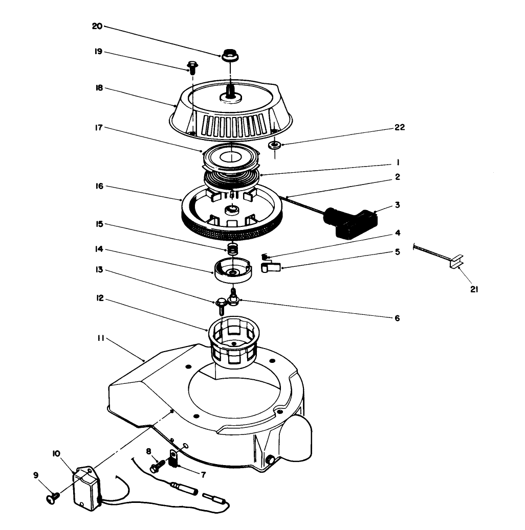 Recoil Starter Assembly (engine Model No. 47pm1-5)