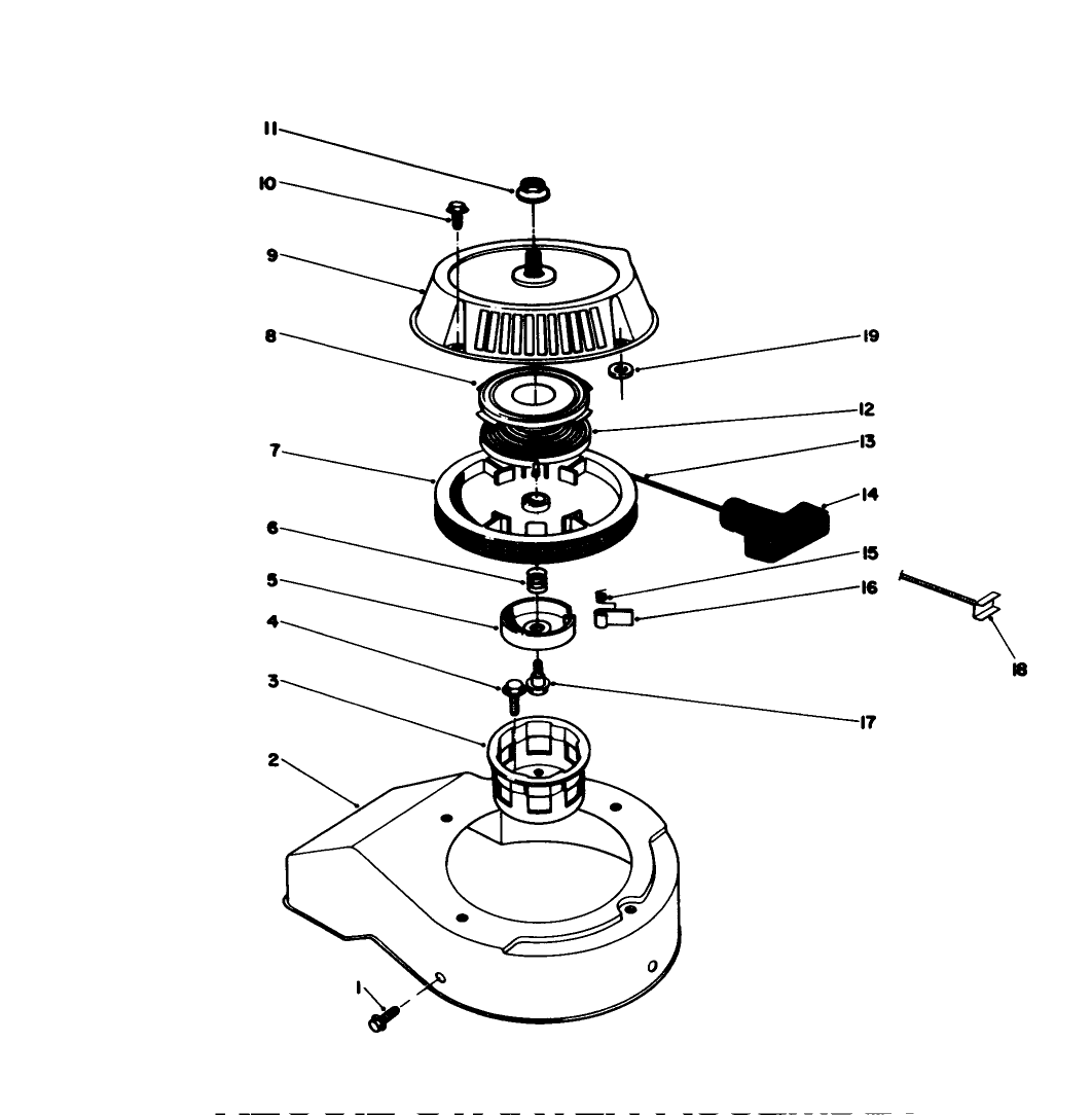 Recoil Starter Assembly (engine Model No. 47pm1-4)