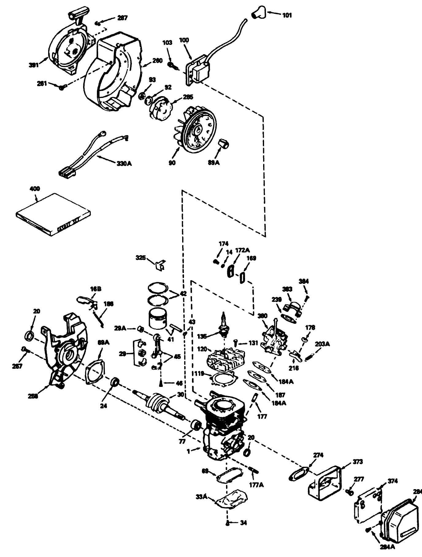 Engine Tecumseh Model No. Hsk600 Type 1668p (model No. 38170 Only)