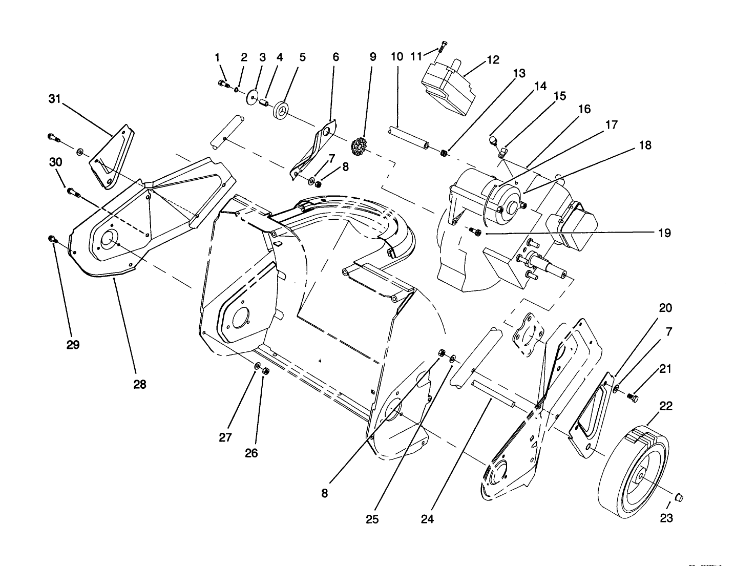 Engine and Wheel Assembly
