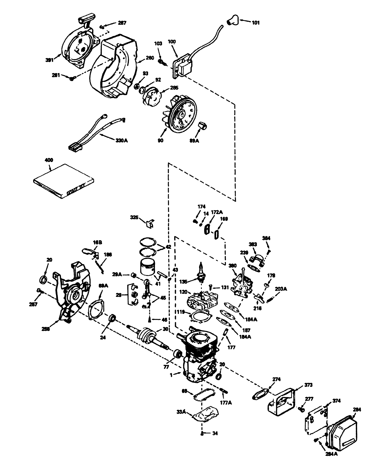 Engine Tecumseh Model No. Hsk600 Type 1668p (model No. 38170 Only)
