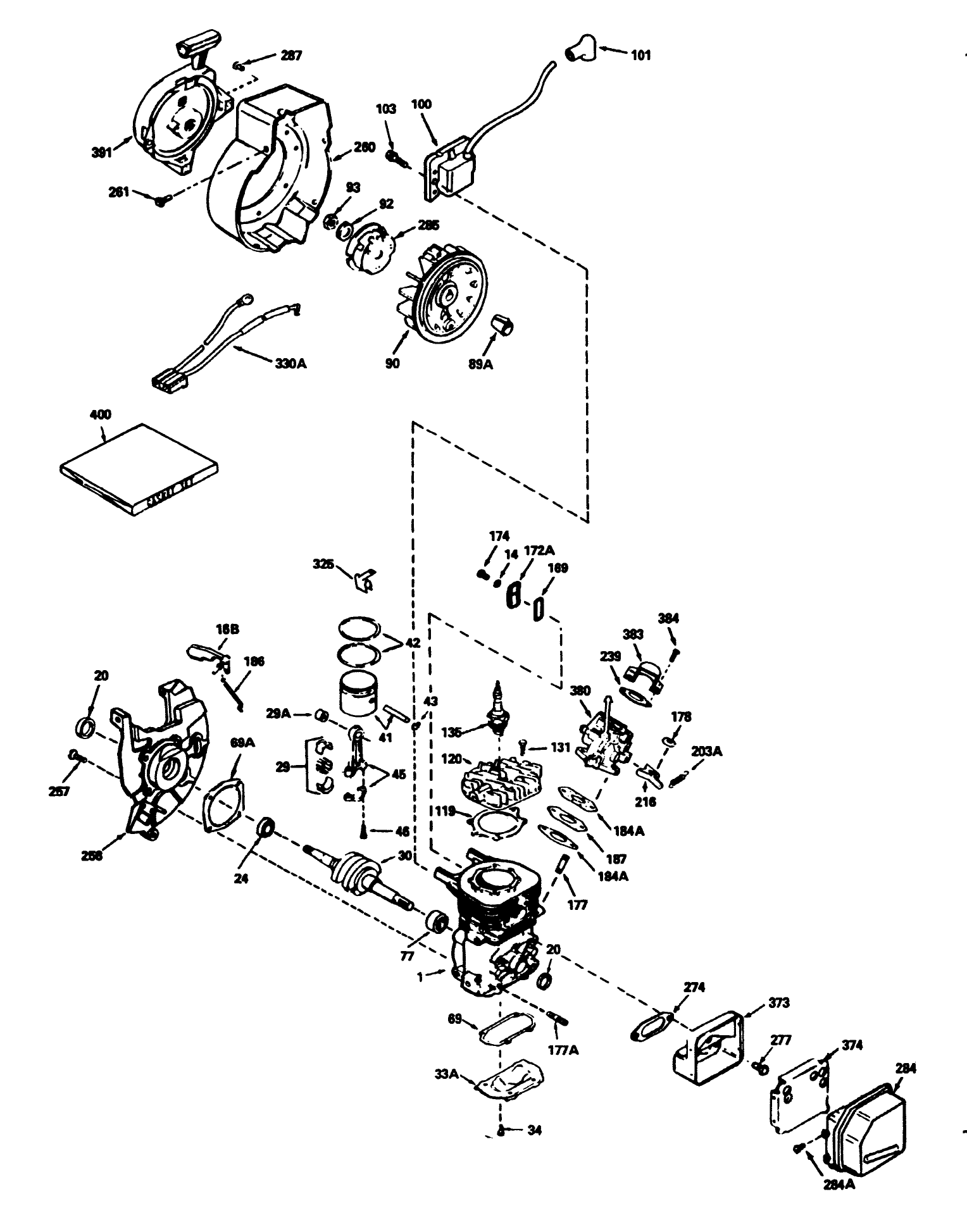 Engine Tecumseh Model No. Hsk600 Type 1669p (model No. 38175 Only)
