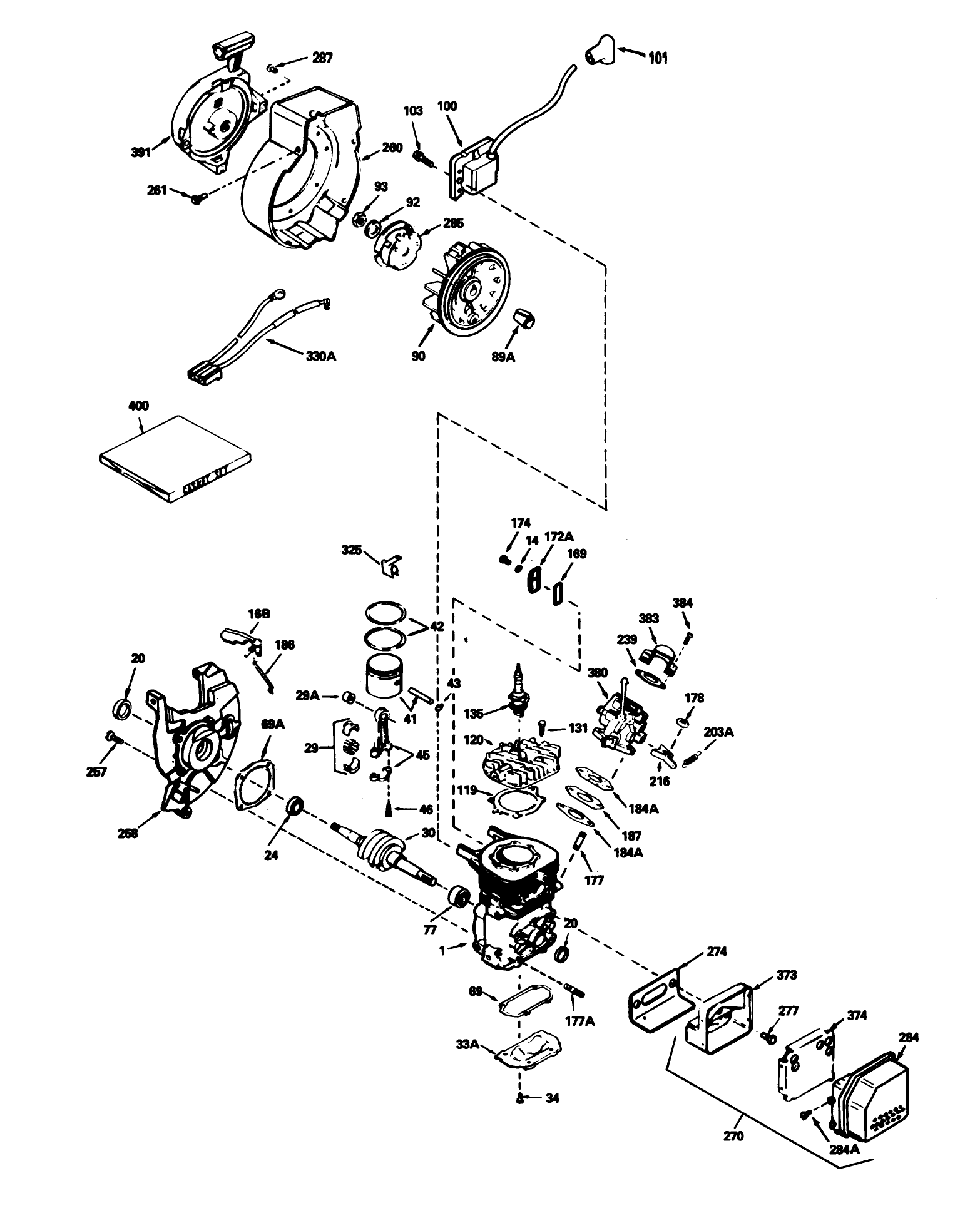 Engine Tecumseh Model No. Hsk600 Type 1659-P (model No. 38190 Only)