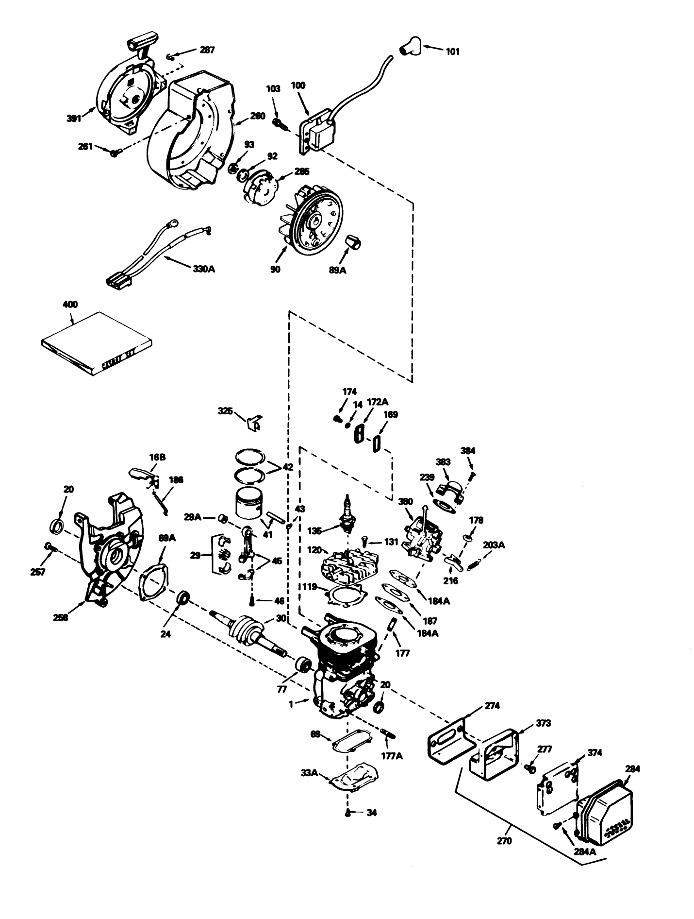 Engine Tecumseh Model No. Hsk600 Type 1667p (model No. 38195 Only)