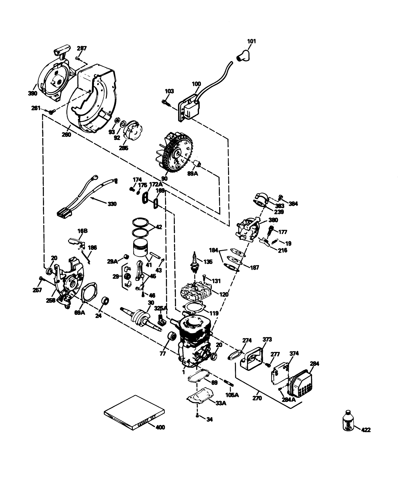 Engine Tecumseh Model No. Hsk600 Type 1681p (model No. 38196 Only)