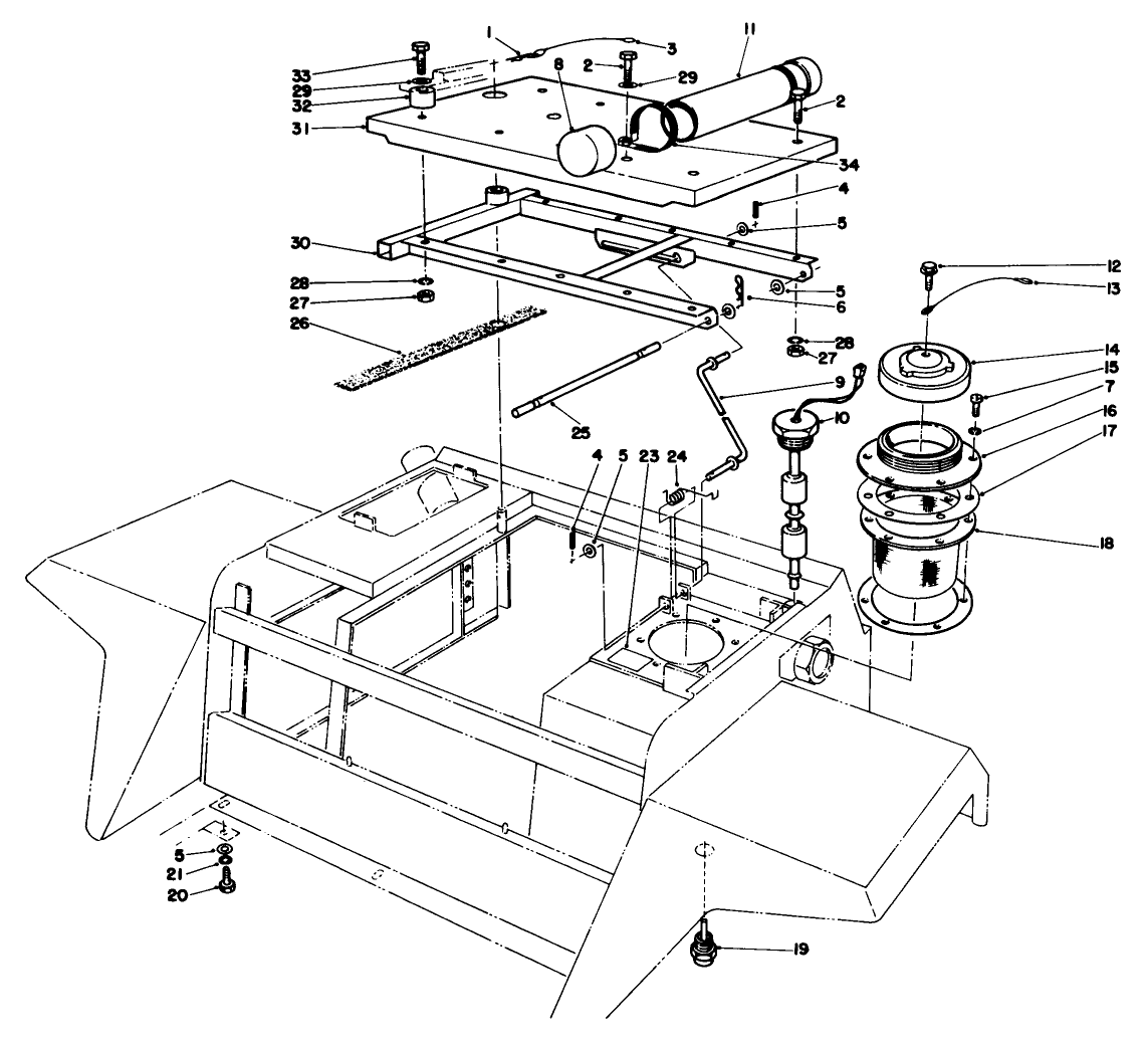 Seat Platform & Filler Cap Assembly