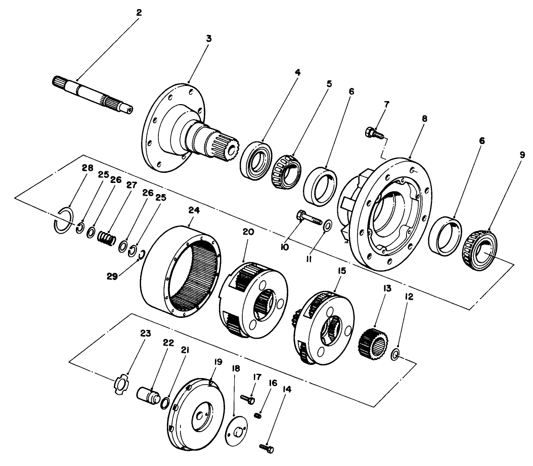 Planetary Gear Drive Assembly High Speed Ratio (15.88:1) No. 58-5530è Standard Speed Ratio (19.62:1) No. 62-6400