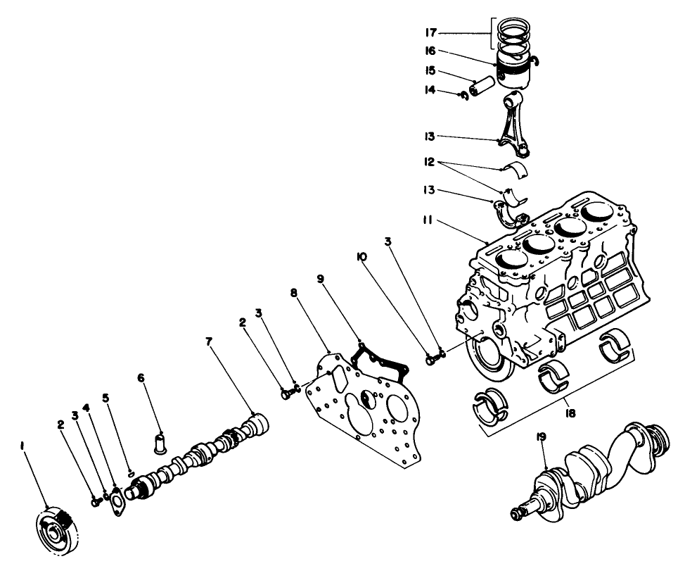 Short Block Assembly No. 82-2910 (for Engines Serial No. 159991 & Up)