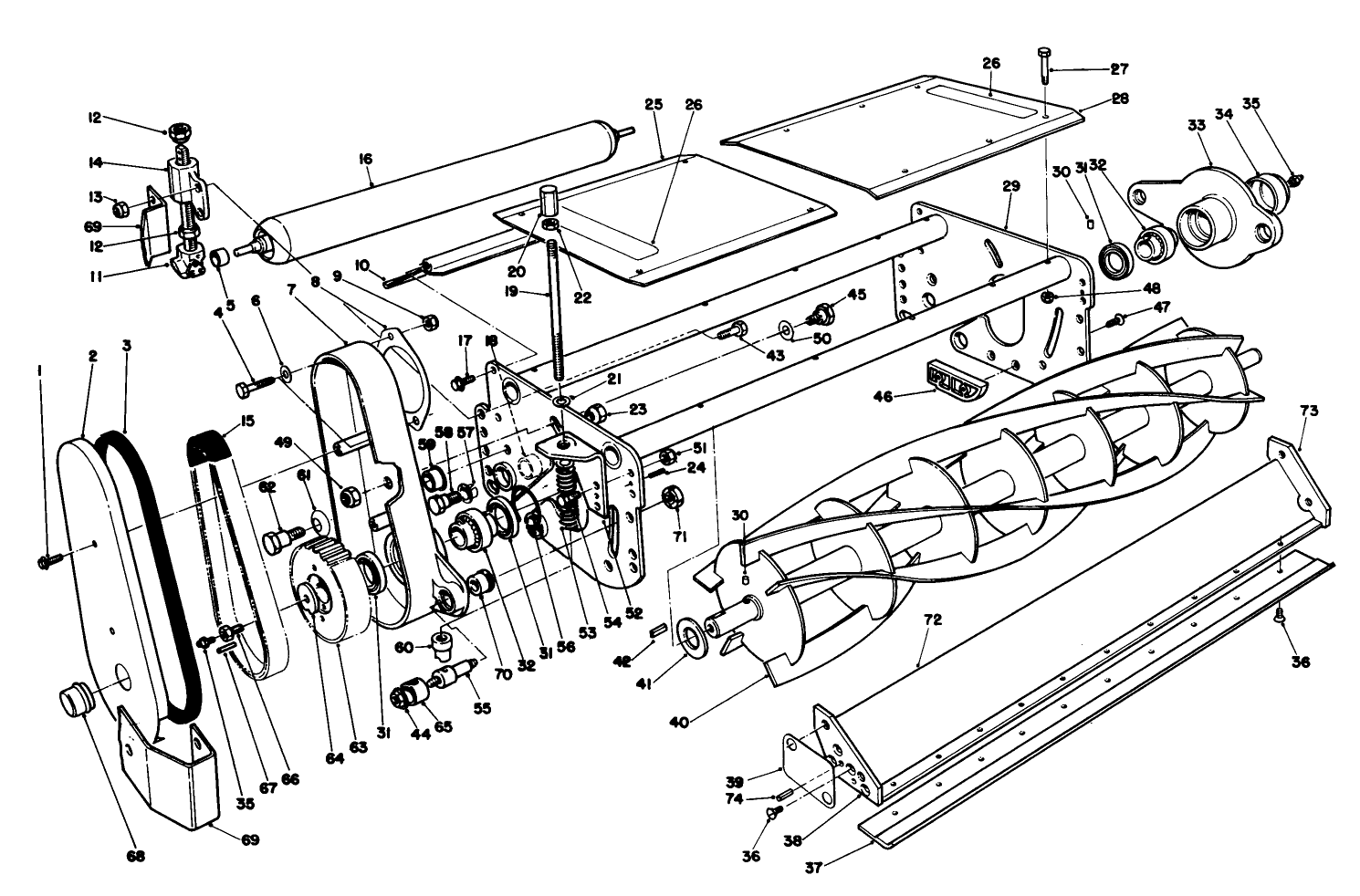 R.h. & Center Cutting Unit Assembly 5 Blade Model No. 03753, 7 Blade Model No. 03756, & 11 Blade Model No. 03751